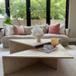 Vintage Italian Split Unfilled Travertine Coffee Table
