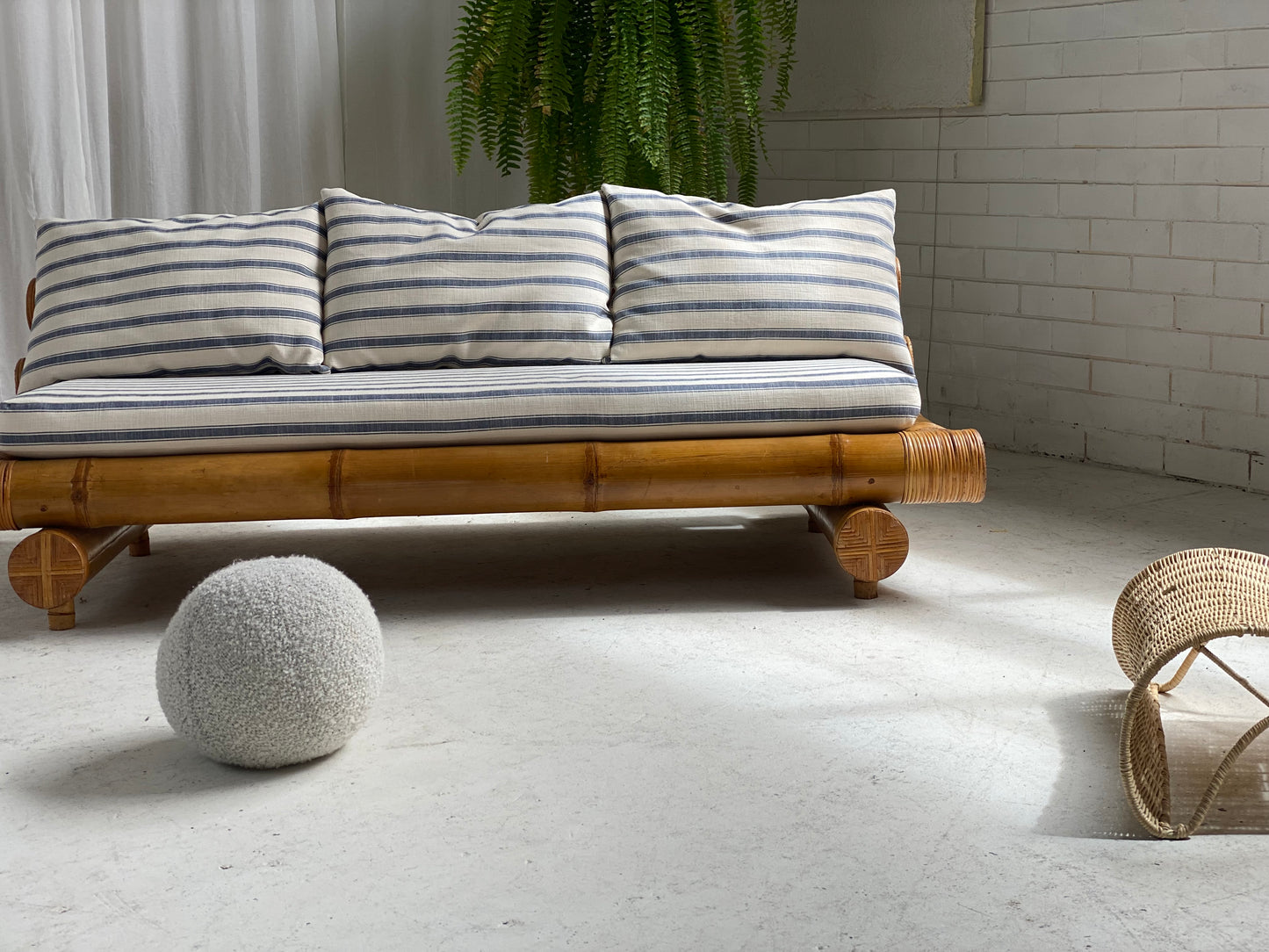 Vintage Bamboo Sofa Daybed