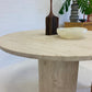 Vintage Unfilled Travertine Dining Table
