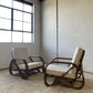 Classic Cane Pretzel Chair in Boucle - Two Available