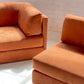Rust Corduroy Vintage Modular Sofa