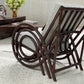 Vintage Dark Bamboo Armchair - Coffee Stripe