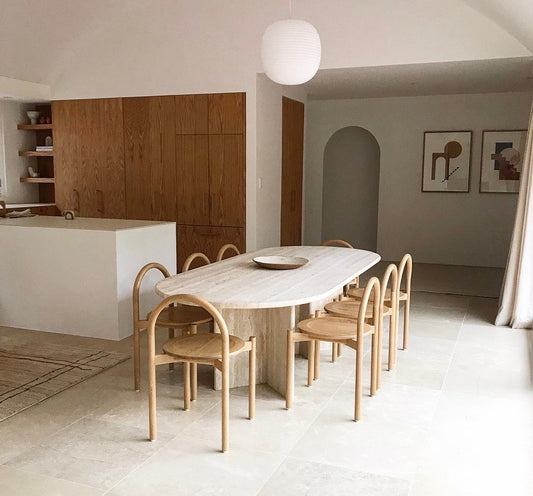 Extra Large Italian Travertine Dining Table