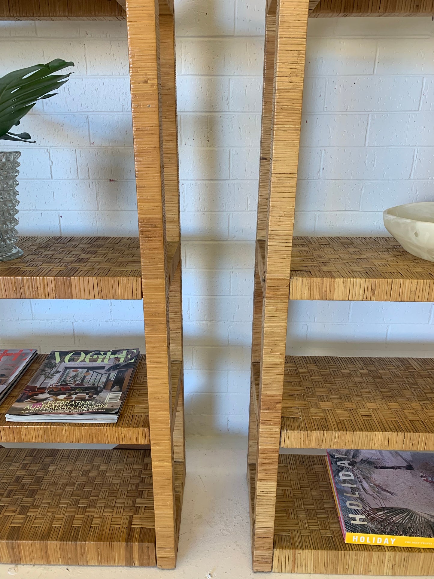 Vintage Rattan Bookshelf