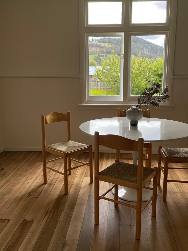 Vintage timber rush dining chairs