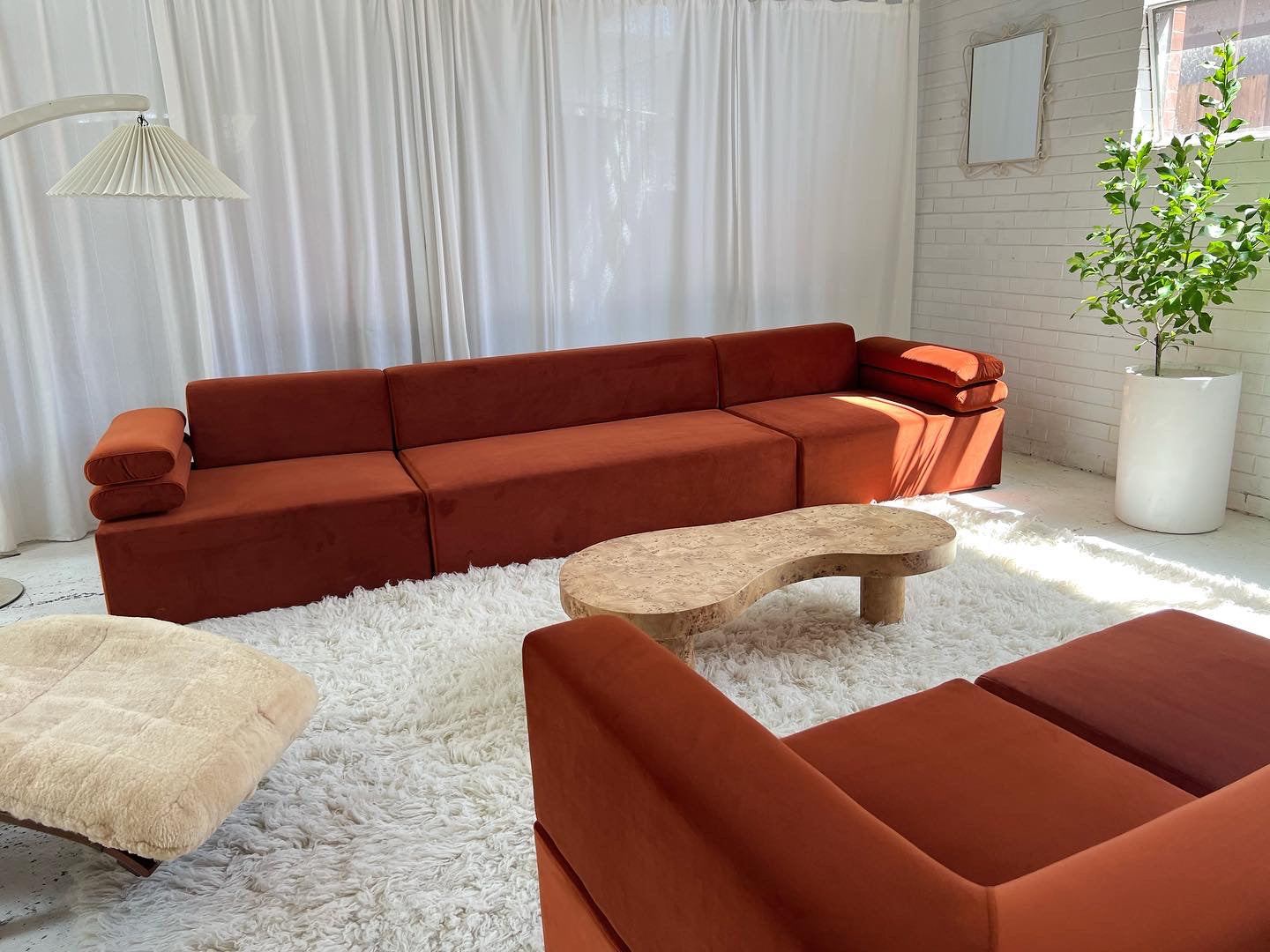 - Copper Velvet Modular Sofa Set