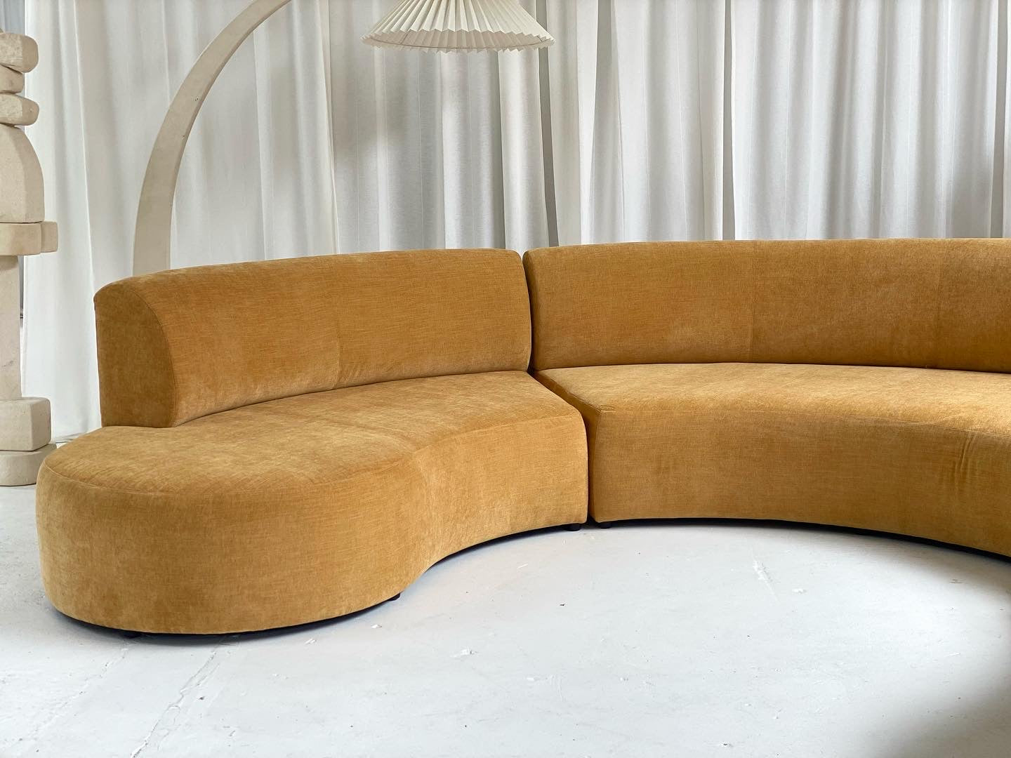 Bespoke Mustard Curvy Modular Sofa