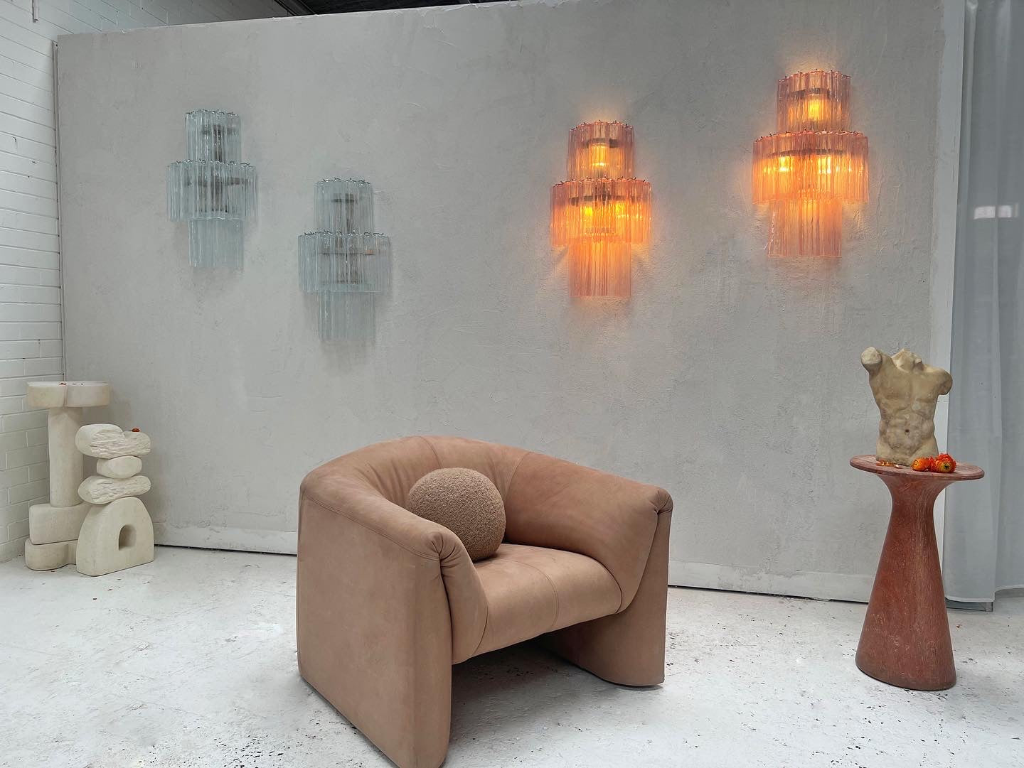 Murano Sconce - Venini TRONCHI CLEAR - Two Available