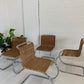 Vintage Cantilever Wicker and Chrome Dining Chairs