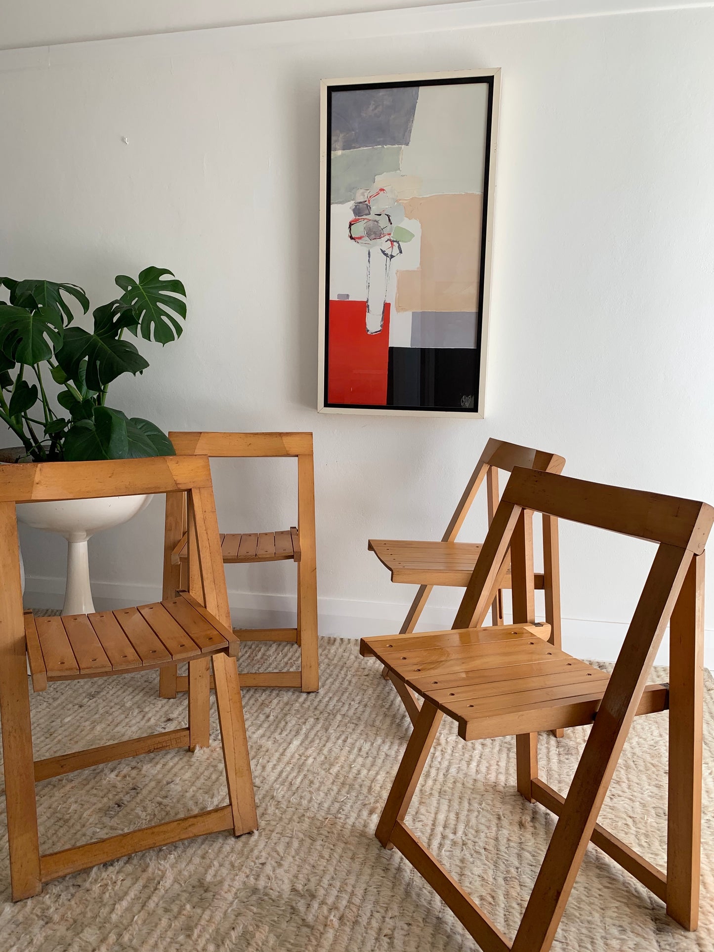 Original 1960’s Iconic Aldo Jacober and Pierangela d’Aniello “Trieste” Folding Chairs for Bazzani