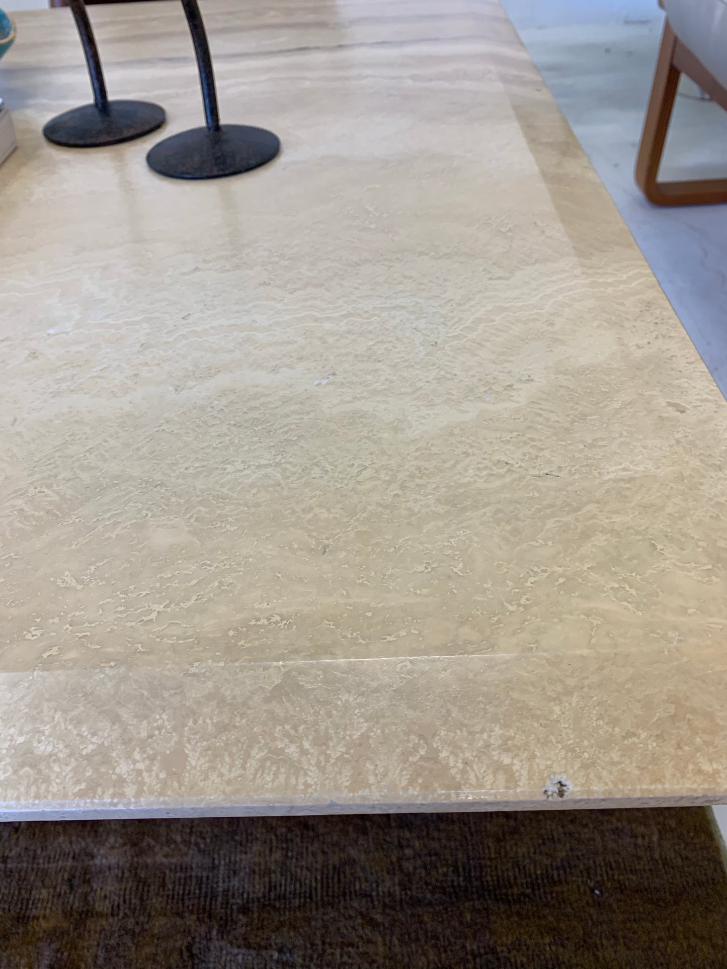 Vintage Italian Travertine Coffee Table