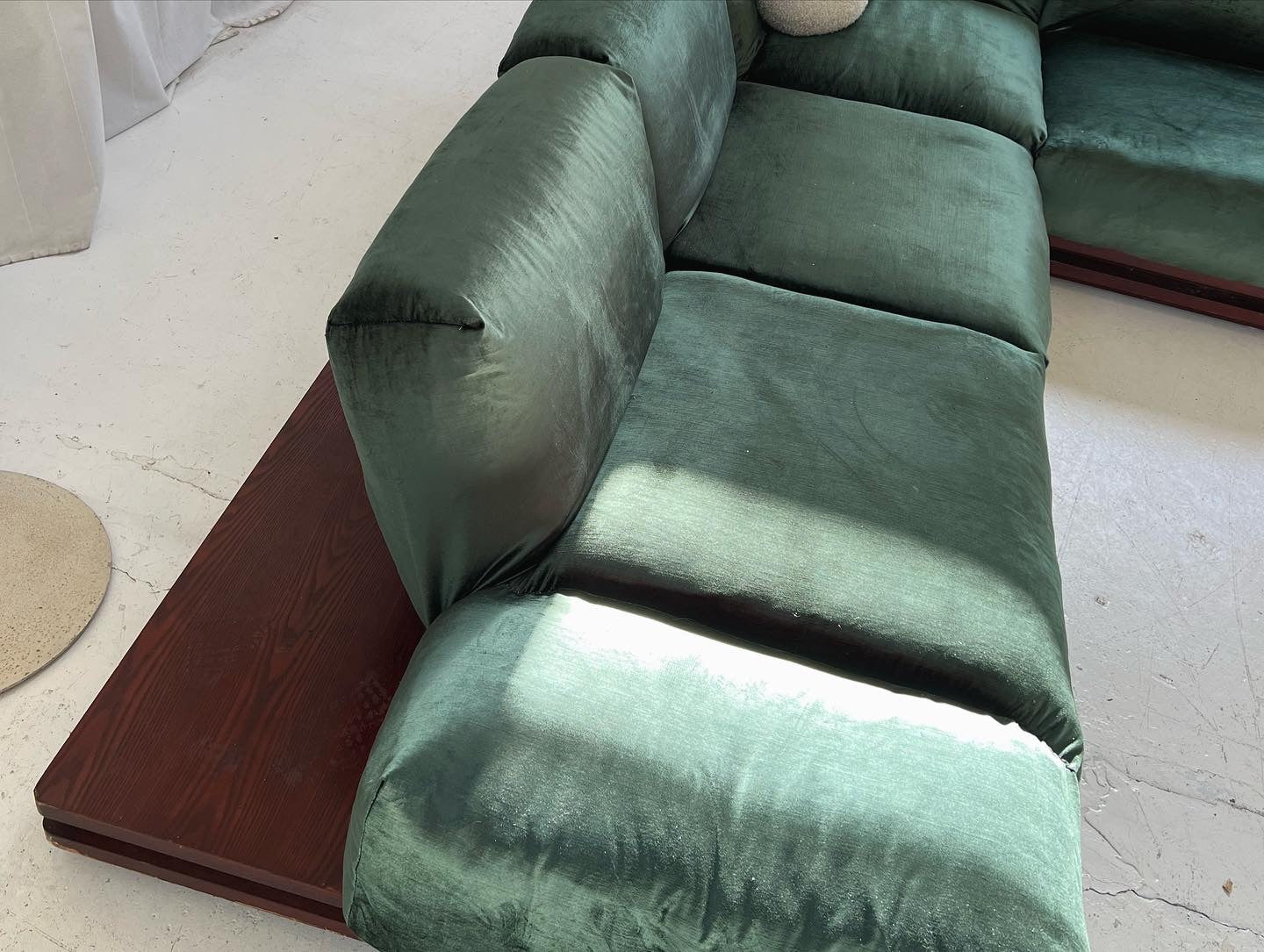 - Low Green Velvet Modular Sofa Set