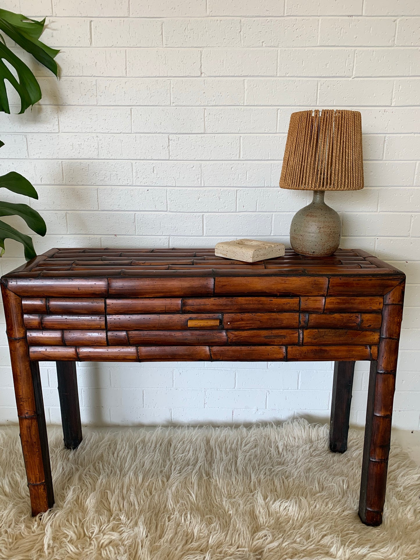 Vintage Bamboo Hall Table