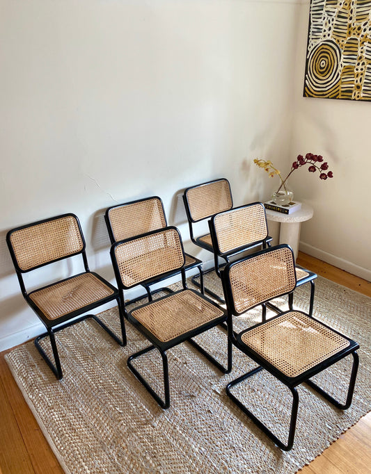 Set of 6 Black Cesca Chairs