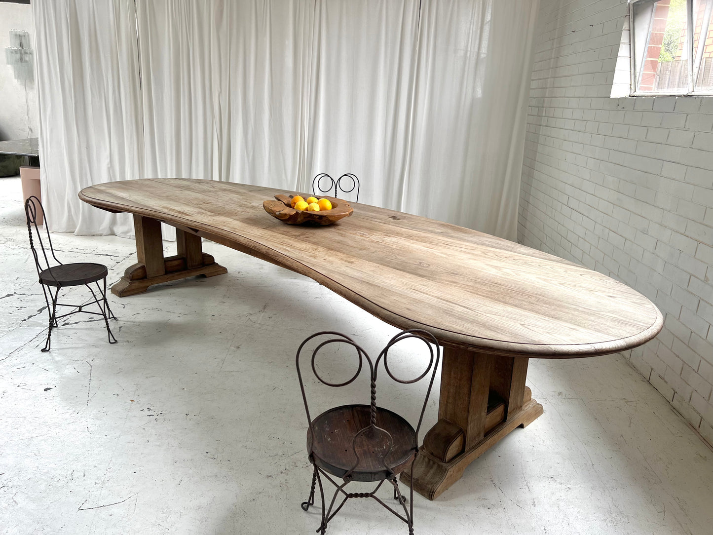 Custom Large Wooden Curved Table