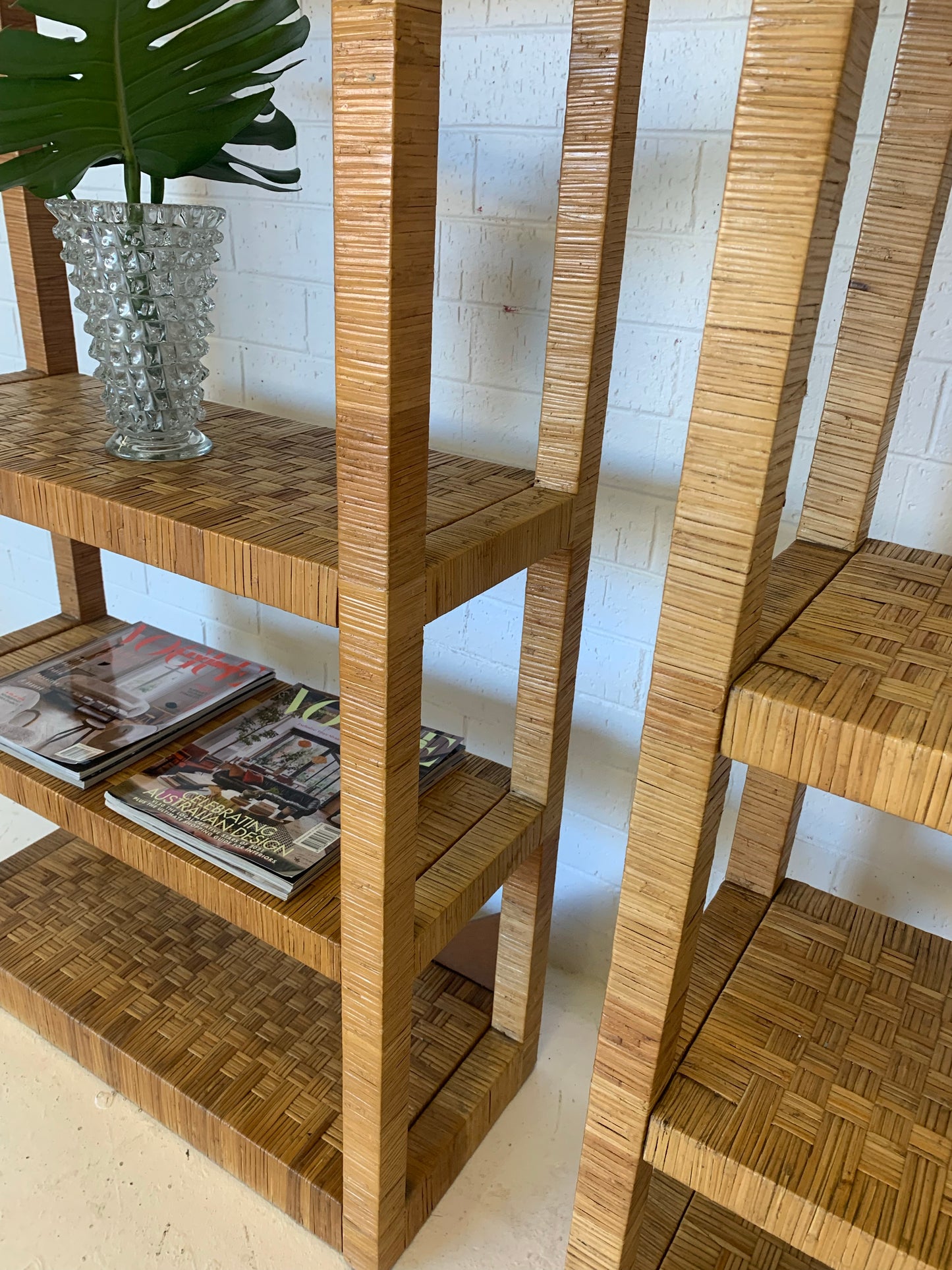 Vintage Rattan Bookshelf