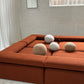 Large Bespoke Rust Boucle Modular Sofa