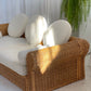 Vintage Cane and Boucle Lounge / Day Bed