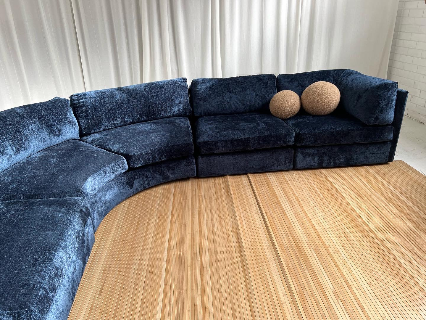 - Bespoke Curved Midnight Chenille Modular Sofa