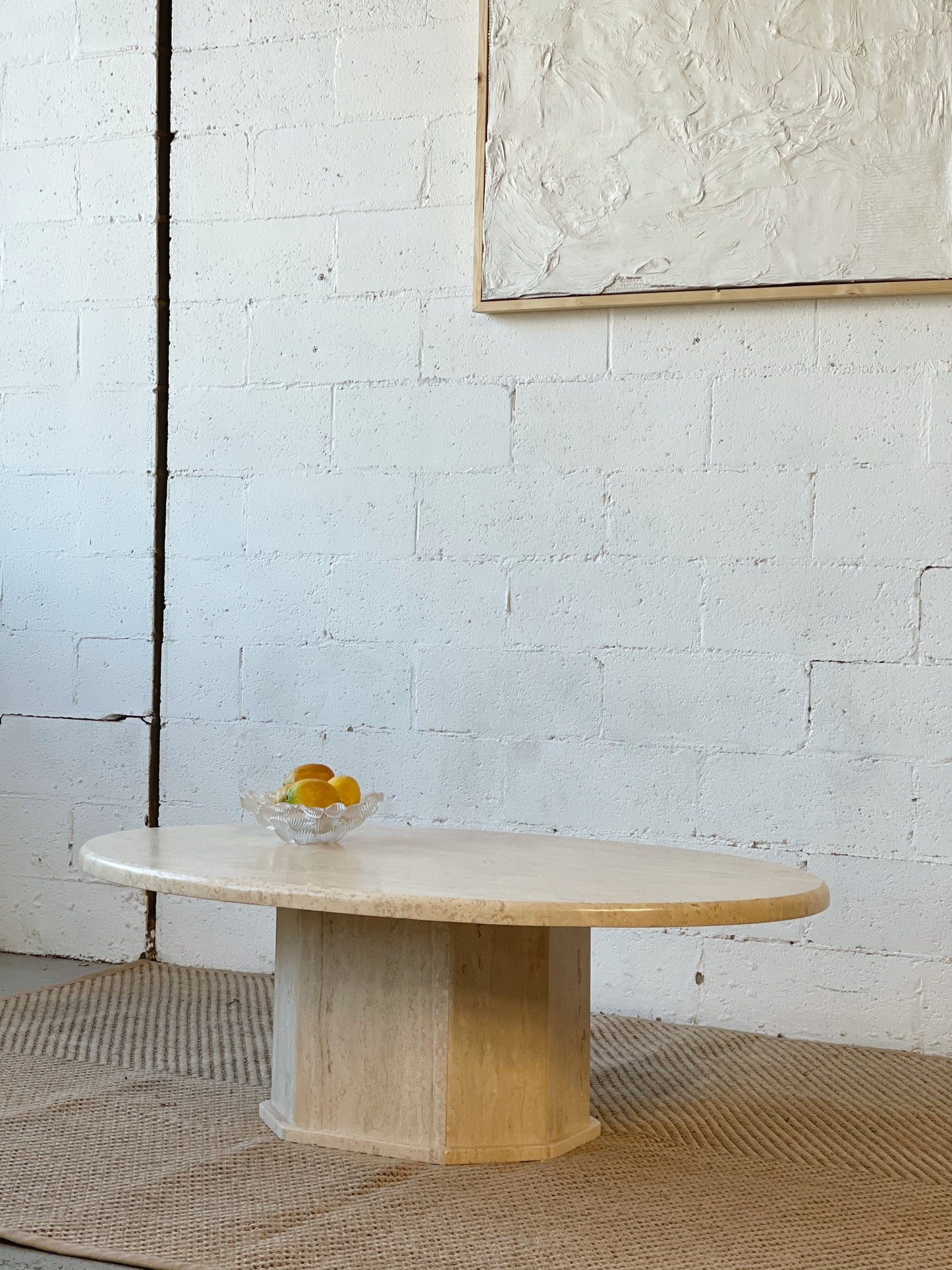Oval Travertine Coffee Table