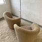 Vladimir Kagan-Style Swivel Chair in Wool Boucle - Two Available