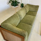 Vintage Parker Rattan and Velvet Modular Sofa