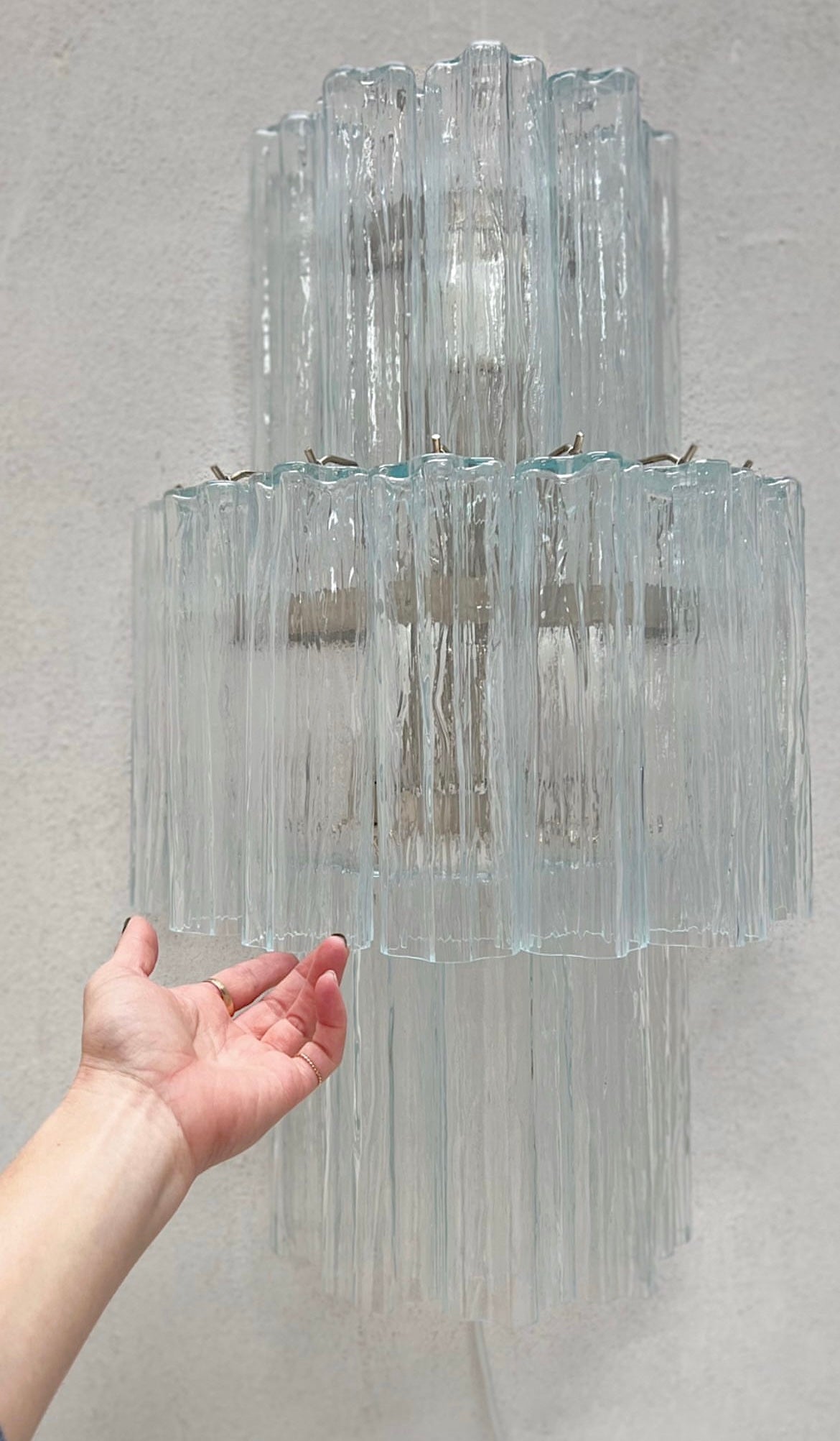 Murano Sconce - Venini TRONCHI CLEAR - Two Available
