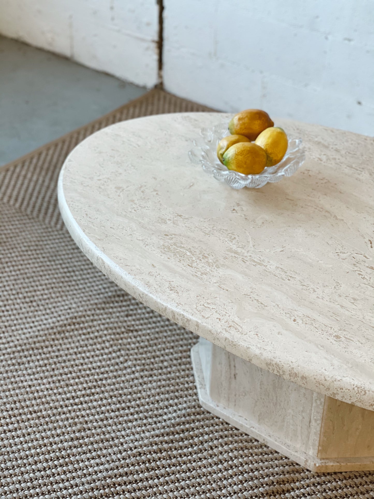 Oval Travertine Coffee Table