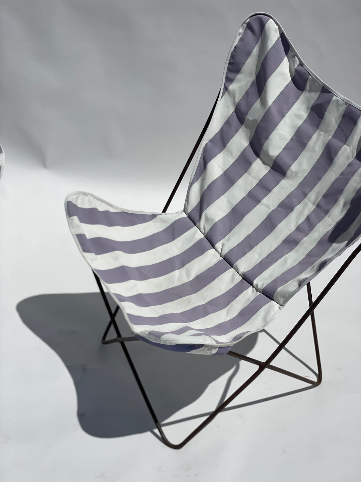 Striped Butterfly Chairs - Two Available