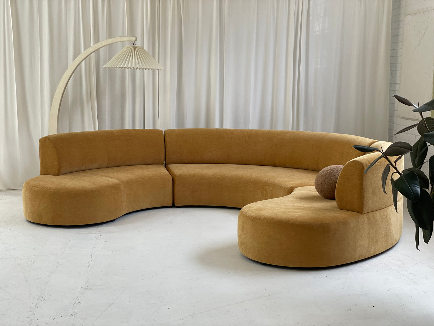 Bespoke Mustard Curvy Modular Sofa