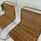 Vintage Cantilever Wicker and Chrome Dining Chairs