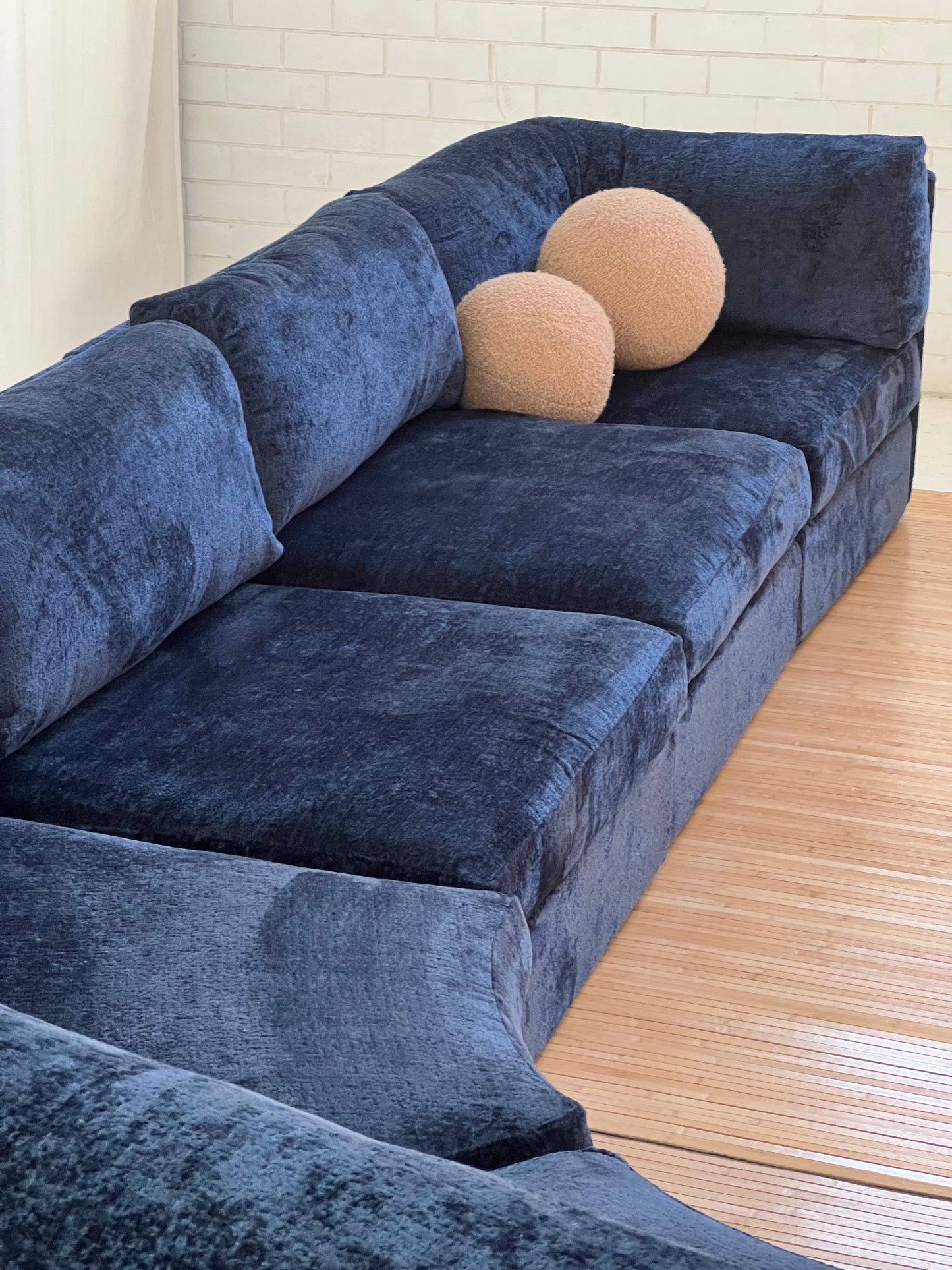 - Bespoke Curved Midnight Chenille Modular Sofa