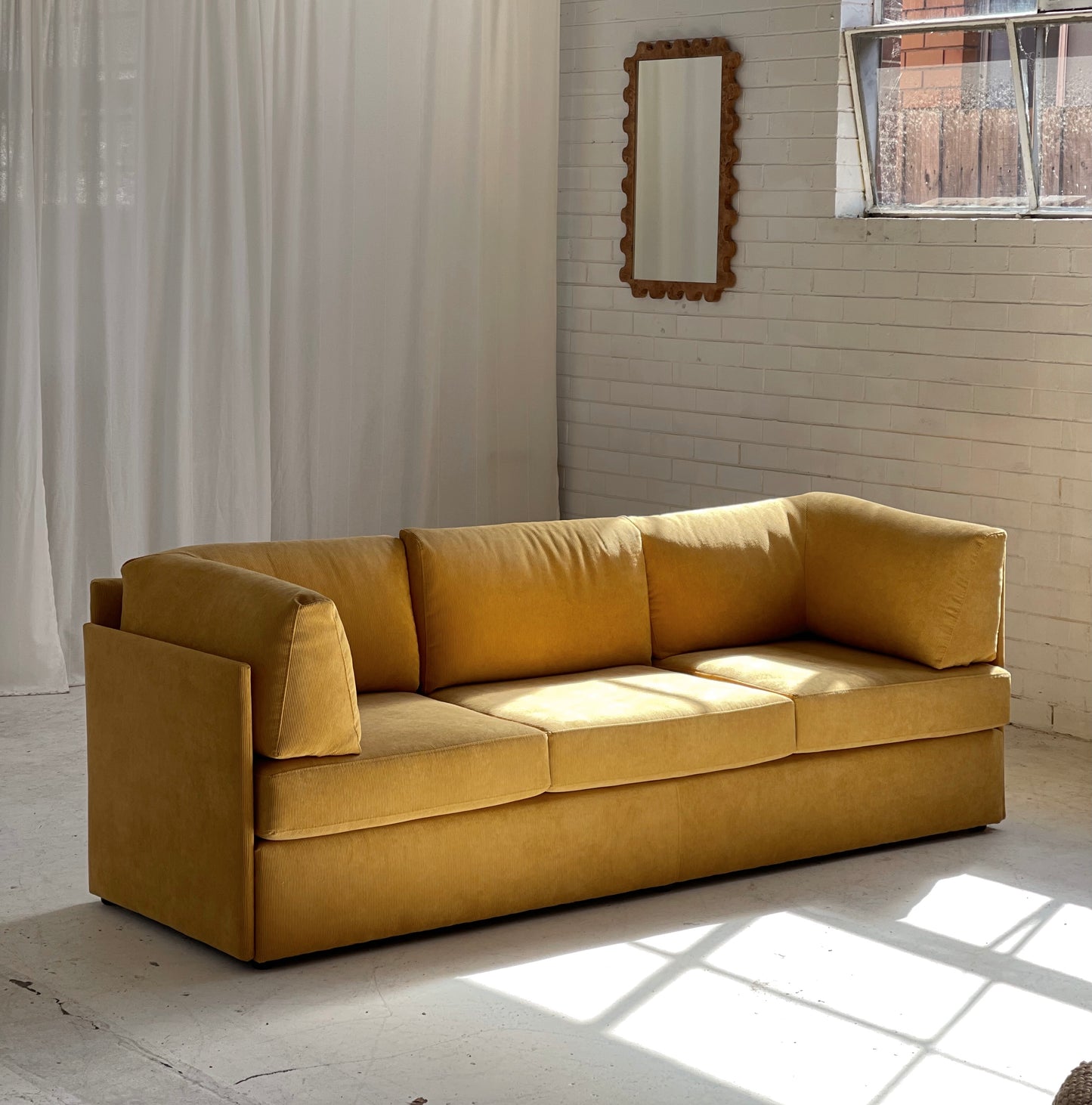 Yellow Corduroy Vintage Sofa