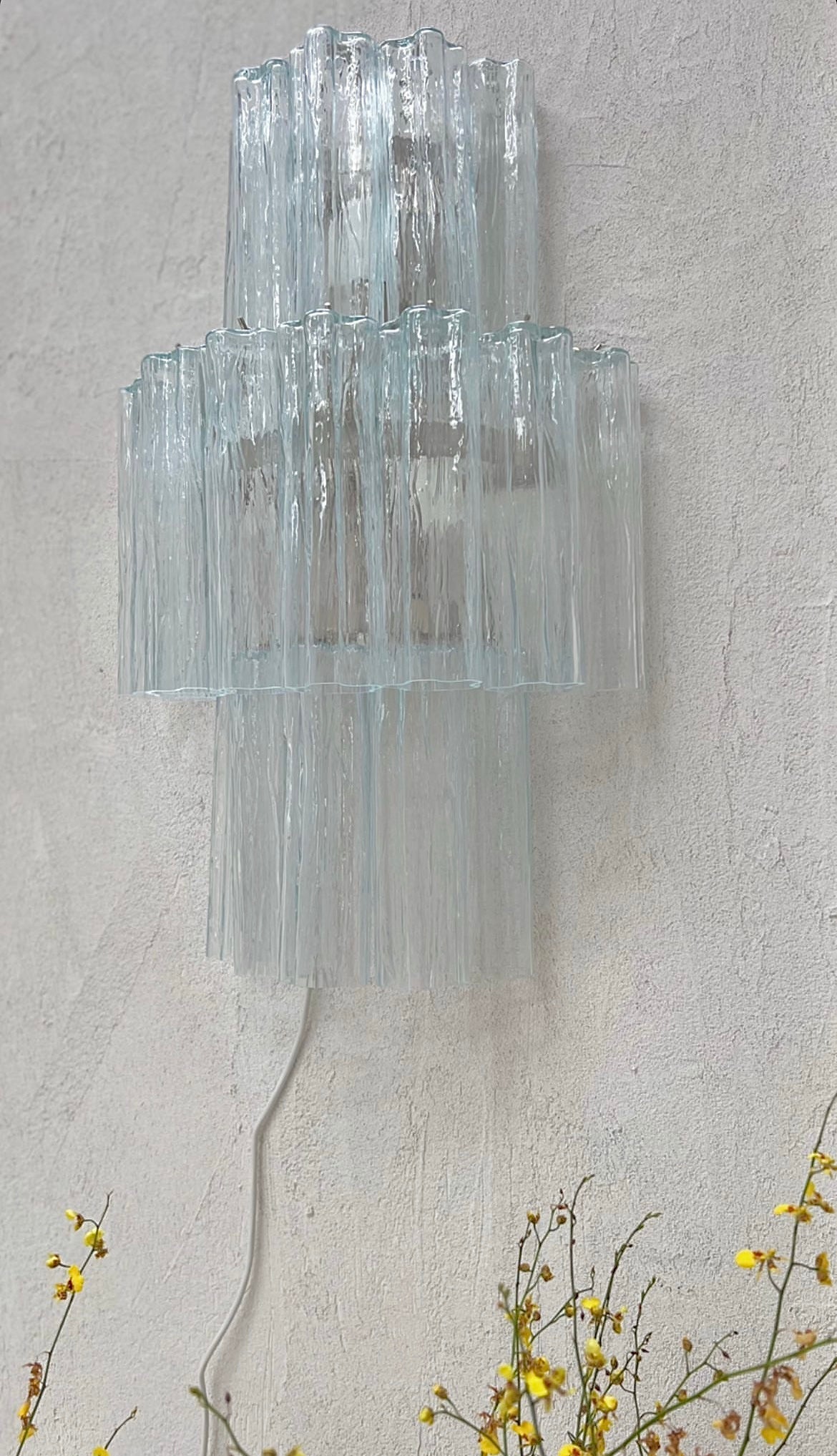 Murano Sconce - Venini TRONCHI CLEAR - One Available