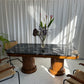 - Custom Marble & Teak Table