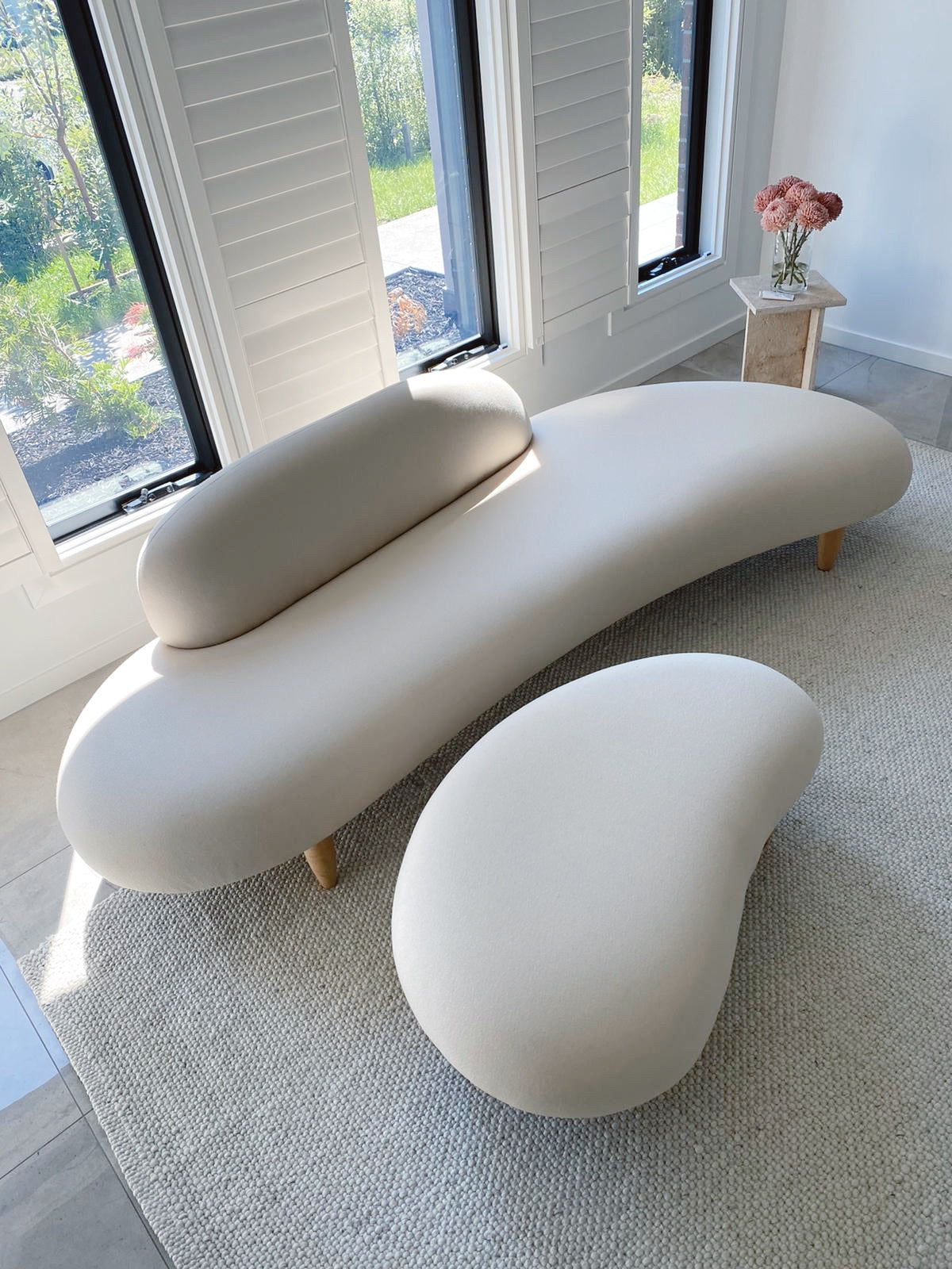 Noguchi Style Sculptural Free-Form Sofa and Ottoman
