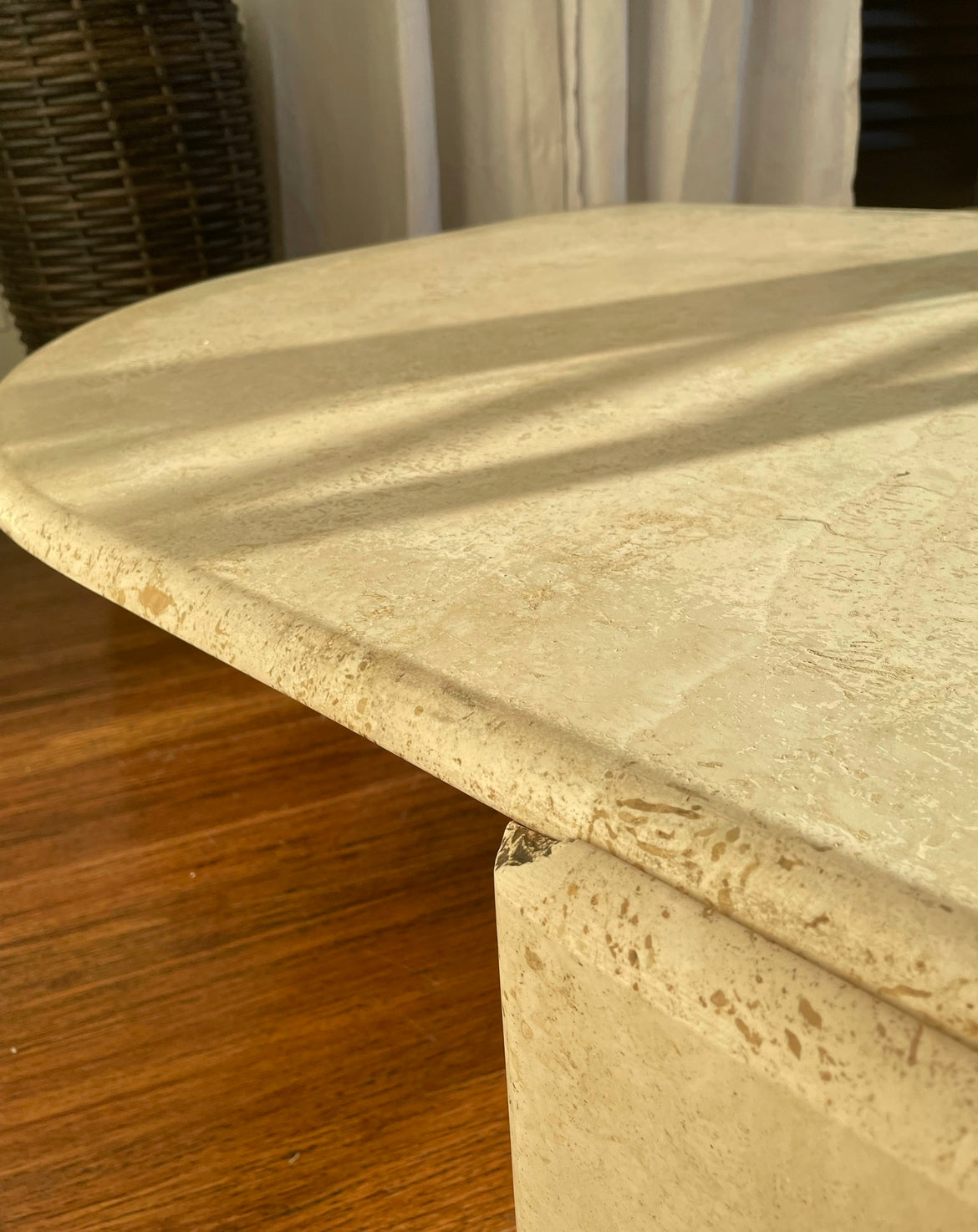 Teardrop Traverting Coffee Table