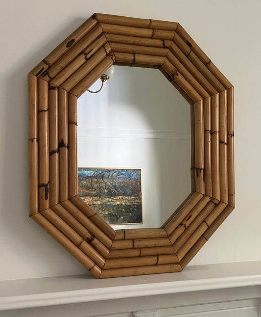 - Large Vintage Bamboo Mirror