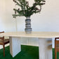 Incredible Honed Travertine Oval Dining Table