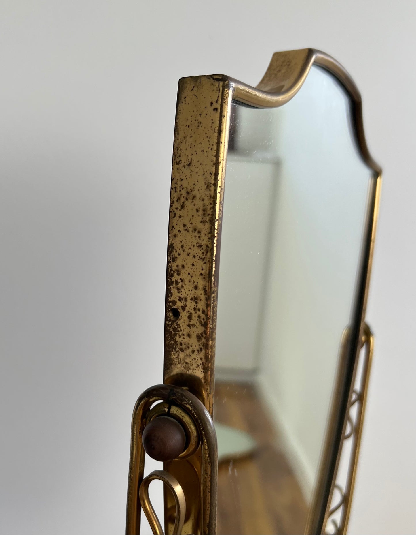 - 1950s Italian Shield Table Mirror