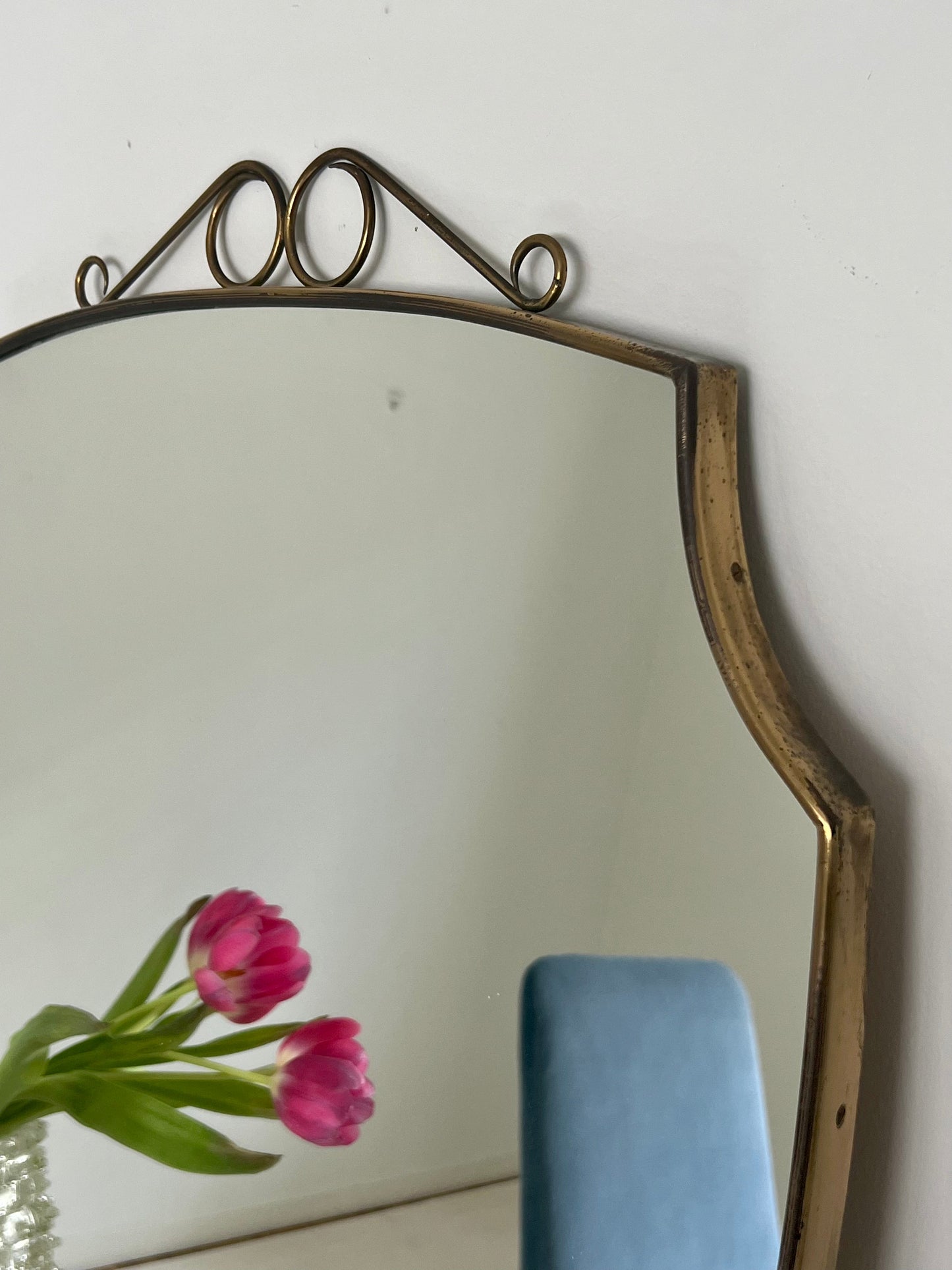 - 1950s Italian Brass Mirror - Loops
