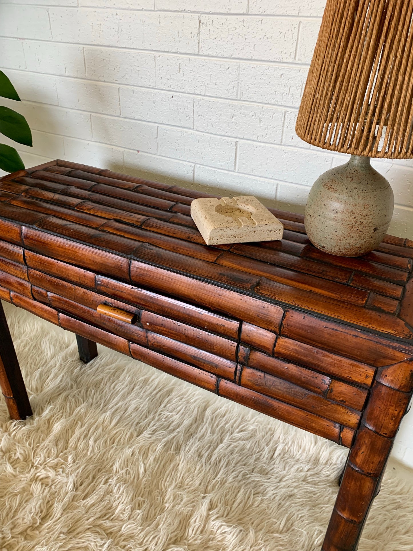 Vintage Bamboo Hall Table