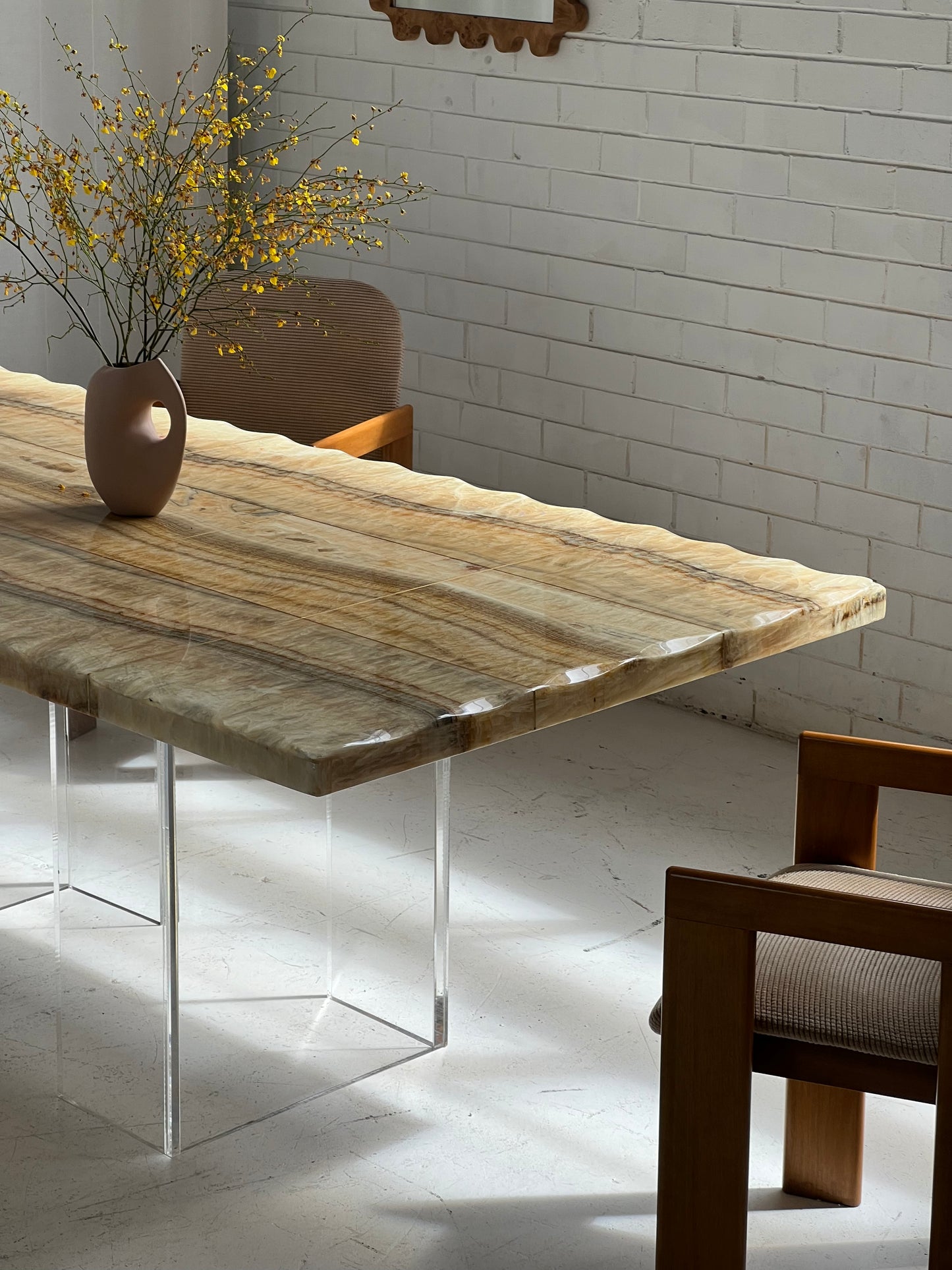 - Large Onyx & Lucite Table