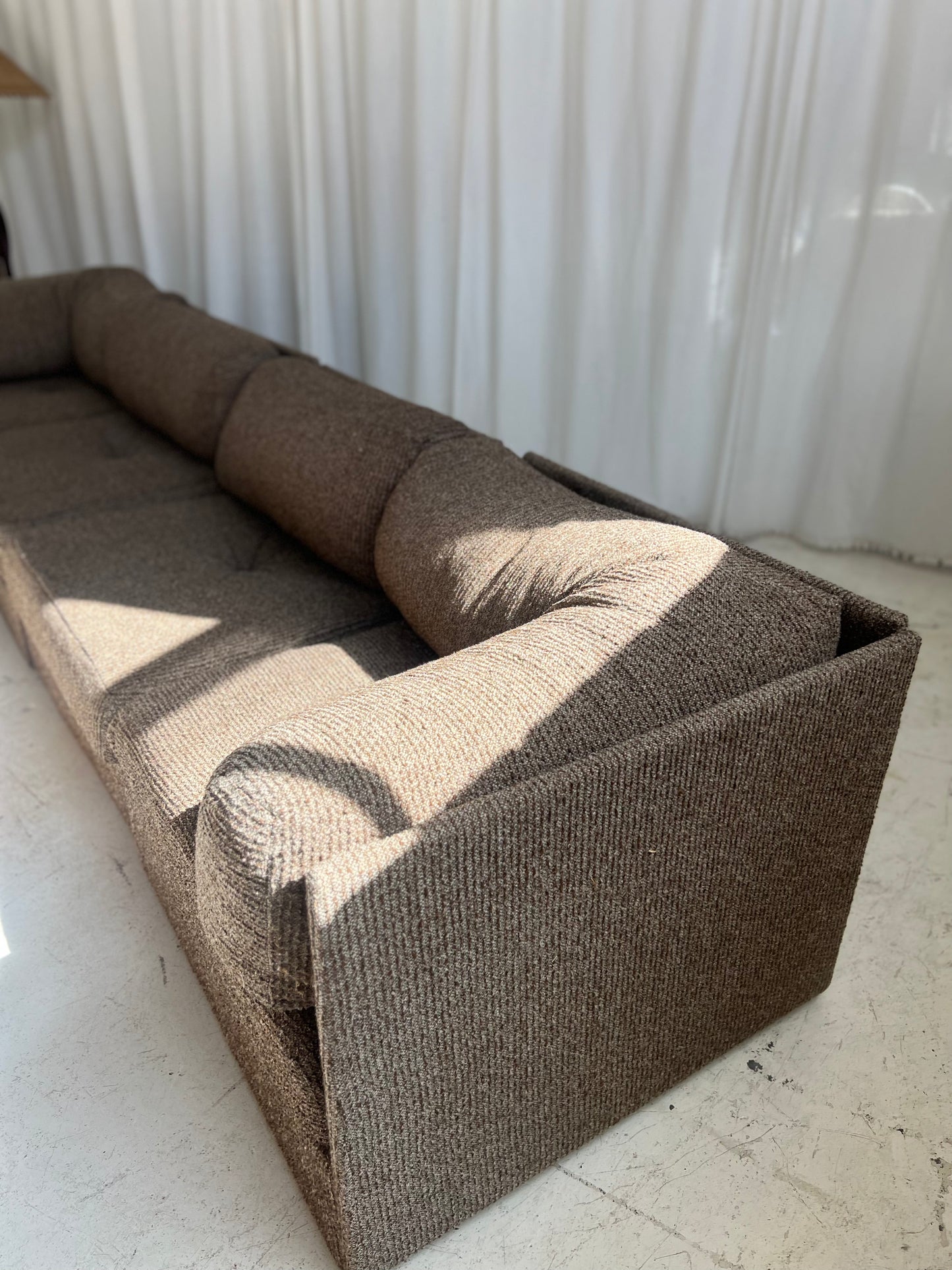 - Vintage Brown Tweed Playpen Modular Sofa