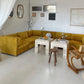Large Yellow Velvet Vintage Modular Sofa