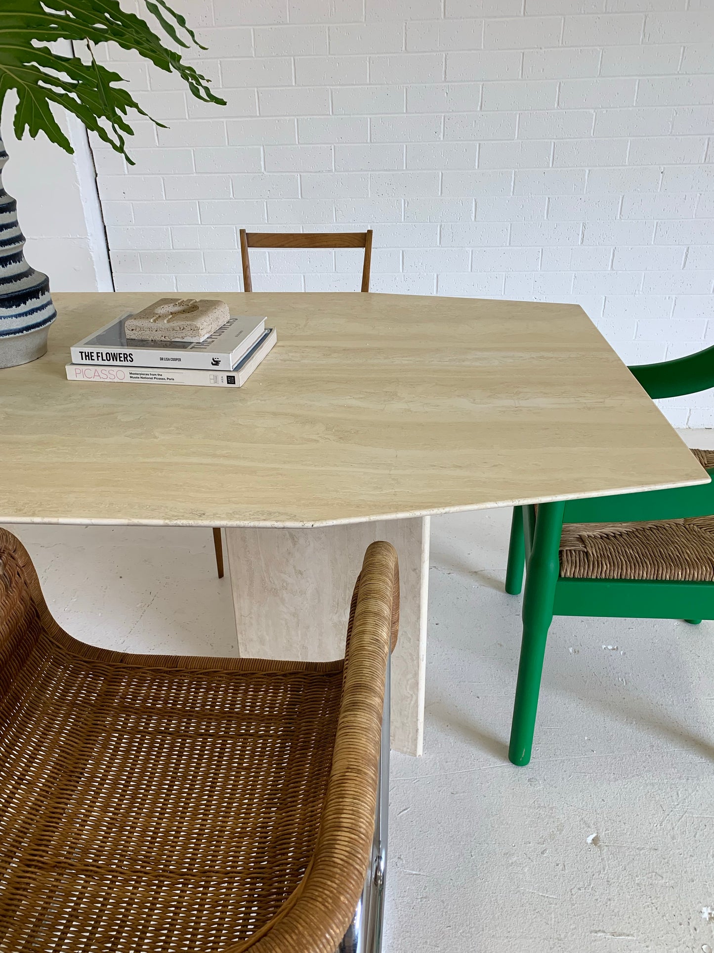 Vintage Travertine Dining Table