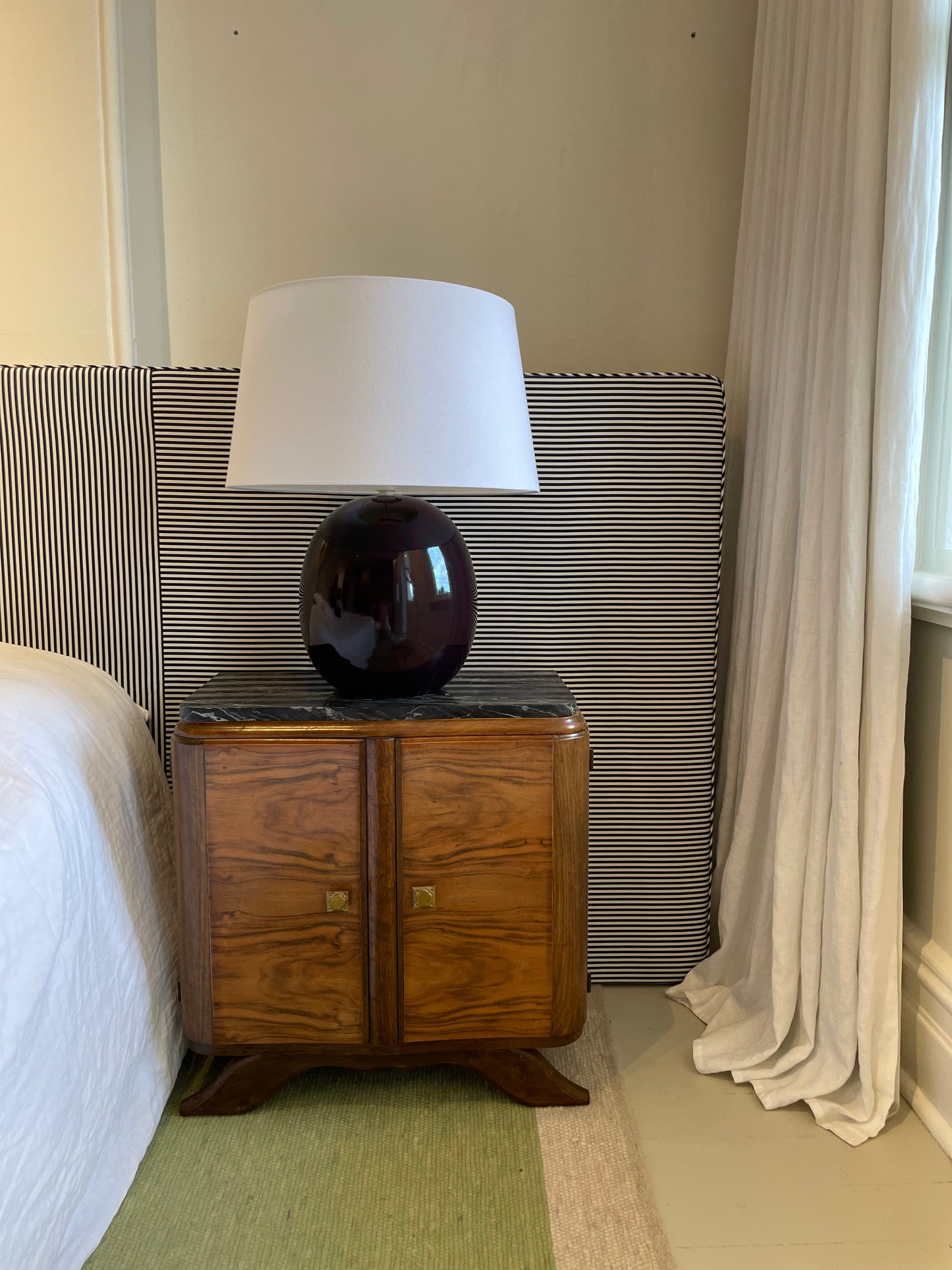 - Vintage Italian Plum Coloured Lamp - Two Available