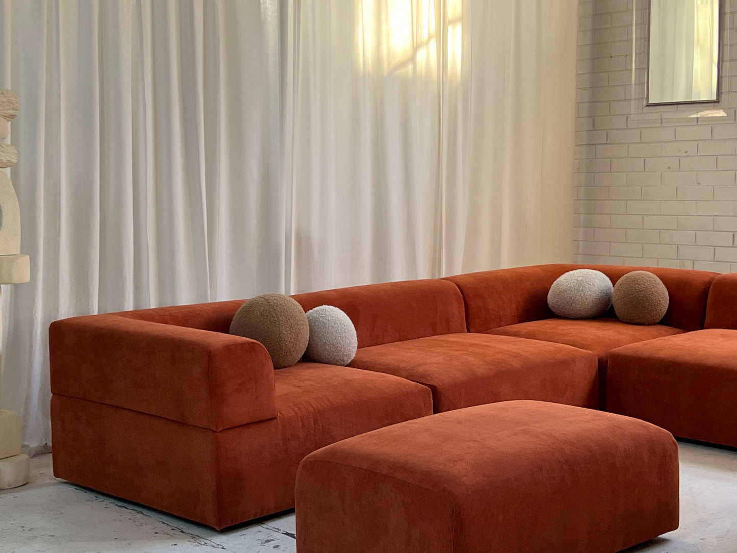 Bespoke Large Corduroy Modular Sofa Set