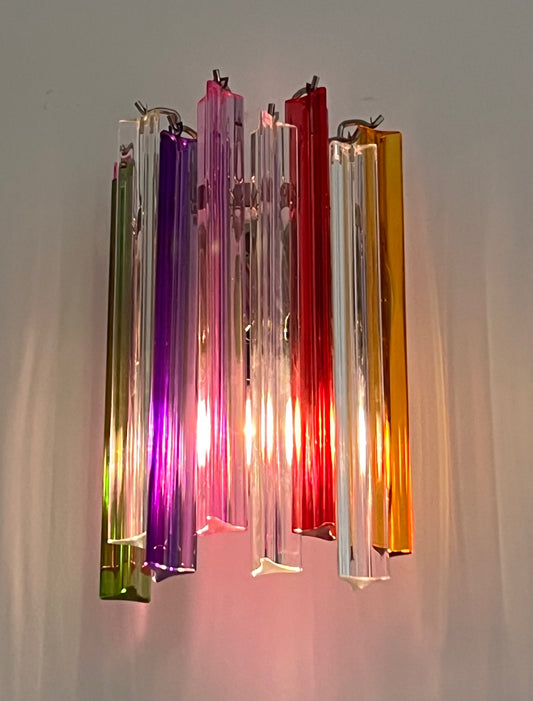 Multicolour Murano Prism Sconce, Italy - Two Available