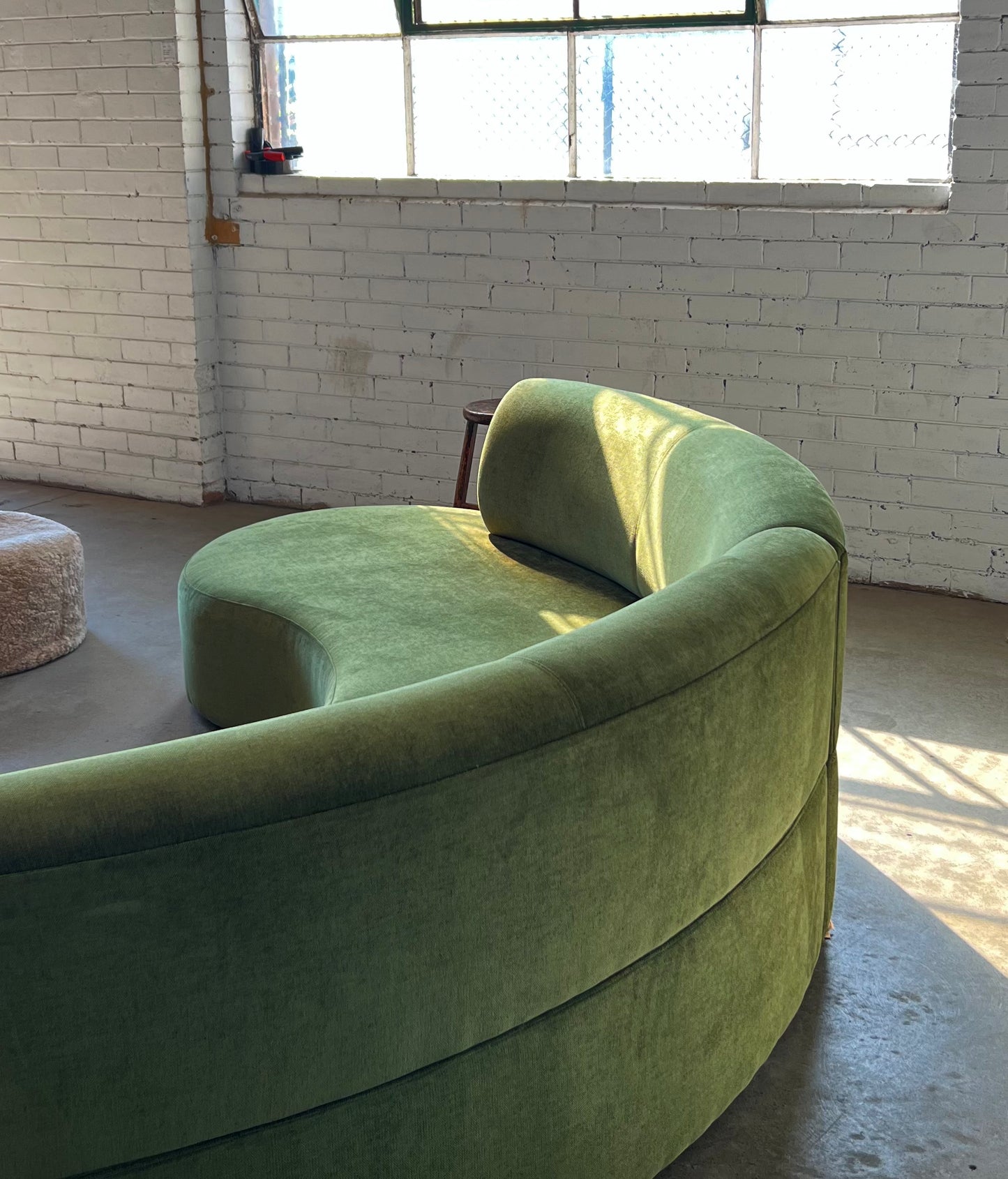 Bespoke Curved Sofa in Deep Botanical Green